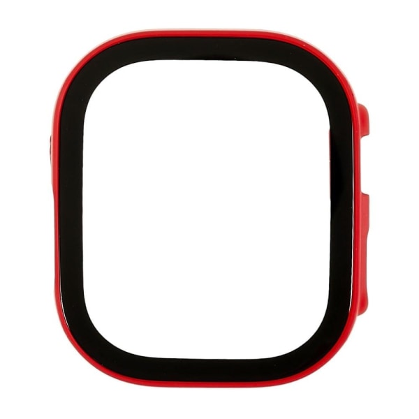 Apple Watch Ultra cover with tempered glass screen protector - Red Röd