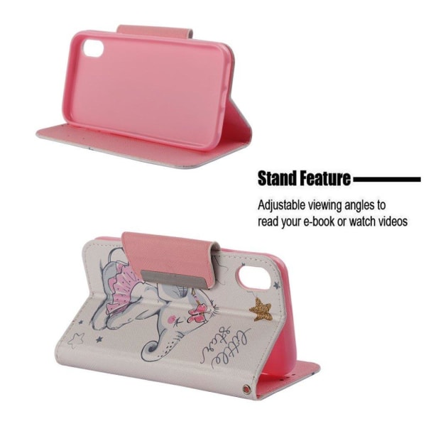 iPhone XS Max mobilfodral silikon syntetläder stående plånbok - multifärg