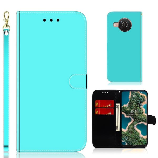 Mirror Nokia X10 / Nokia X20 flip-etui - Cyan Green