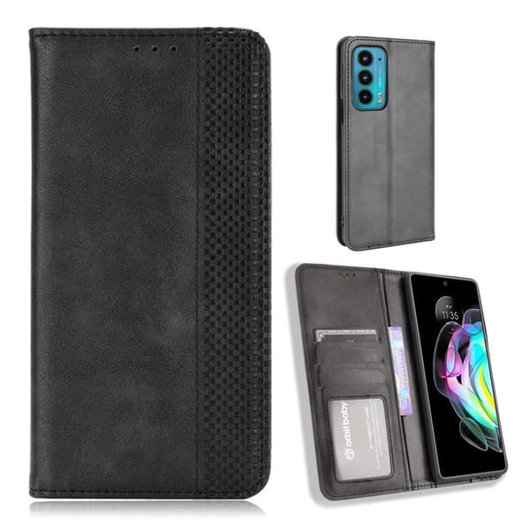 Bofink Vintage Motorola Edge 20 Lite / Edge 20 Læder Etui - Sort Black