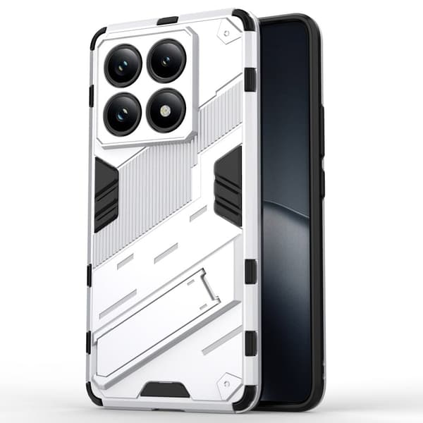 Støtsikkert hybriddeksel med et moderne preg for Xiaomi 14T Pro - Hvit White