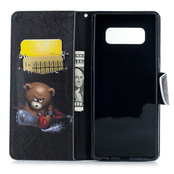 Samsung Galaxy Note 8 design nahkakotelo - Nallen moottorisaha Multicolor