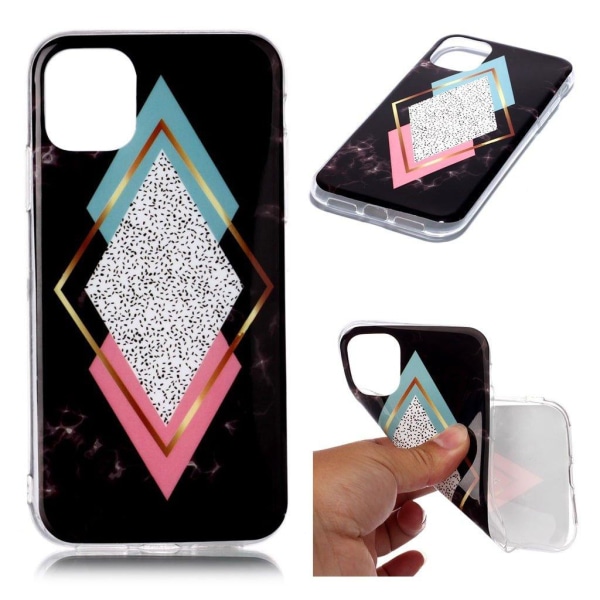 Marble design iPhone 11 Pro cover - Diamantblå / Rosa Marmor Multicolor