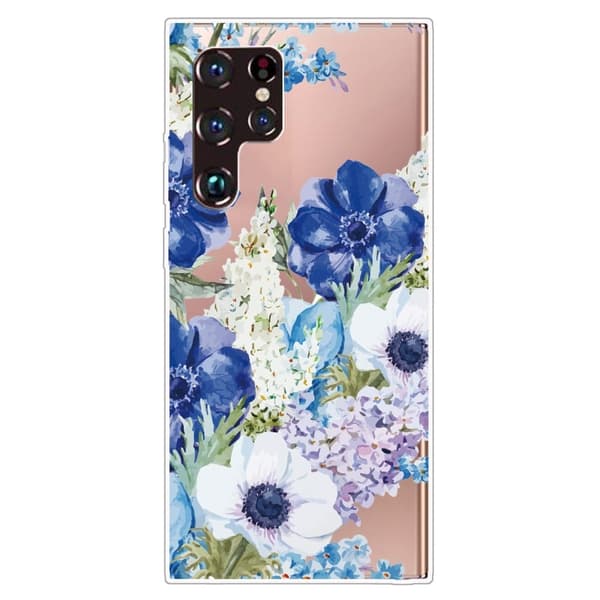 Deco Samsung Galaxy S22 Ultra Etui - Watercolor Blomst Multicolor