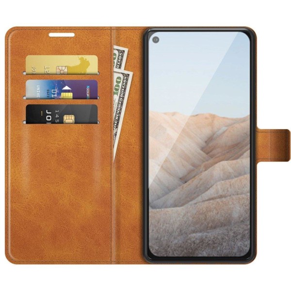 Wallet-style Læder Etui til Google Pixel 5a - Gul Yellow