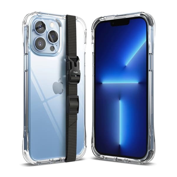 RINGKE FUSION + COMBO m BUCKLE STRAP - iPhone 13 Pro Max - Vit ( + Svart) Transparent