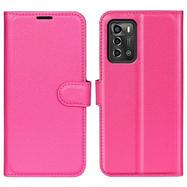 Klassisk ZTE Blade A72 Flip Etui - Rose Pink