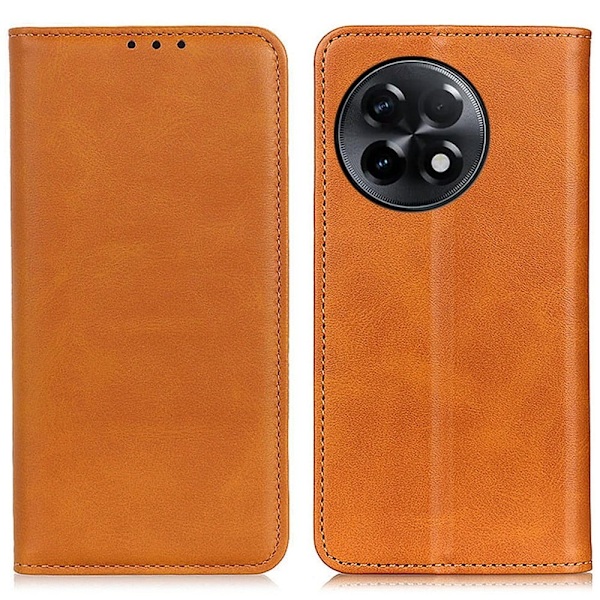 Äkta läder OnePlus 11R / OnePlus Ace 2 fodral - Brun Brun