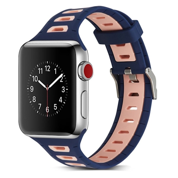 Apple Watch 42mm Två färgat klockband - Storlek 42mm Blå rosa multifärg