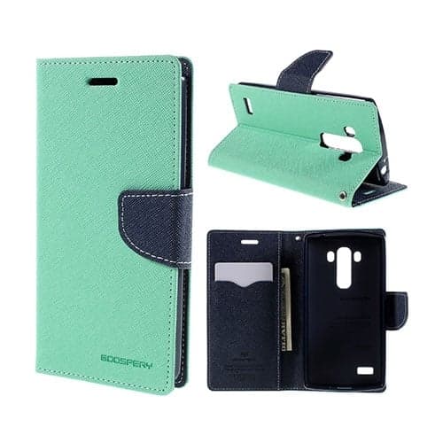 Mercury læder-etui med kortholder til LG G4s - Blågrøn Green