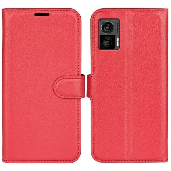 Classic Motorola Edge 30 Neo Läppäkotelo - Punainen Red