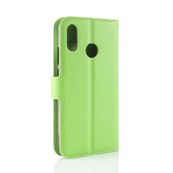 Huawei P20 Lite litchi tekstur PU læder flip etui - Grøn Green