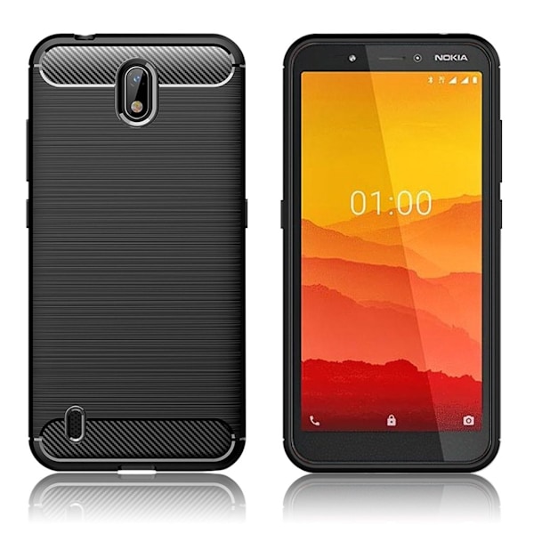 Carbon Flex Cover - Nokia C1 - Sort Black