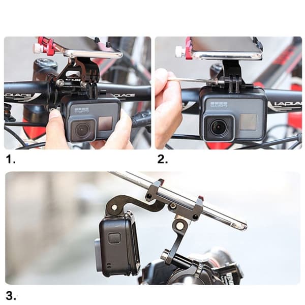 GUB G-99 aluminiumsholder til cykelmontering - Sort / Rød Black