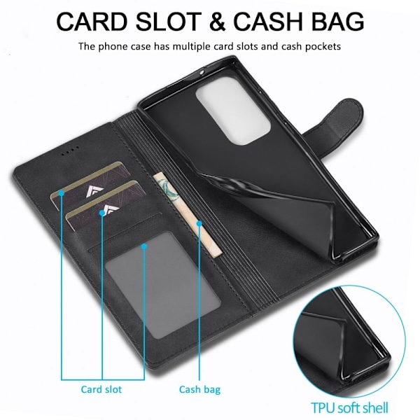 LC.IMEEKE Samsung Galaxy S23 Ultra Flip Etui - Sort Black