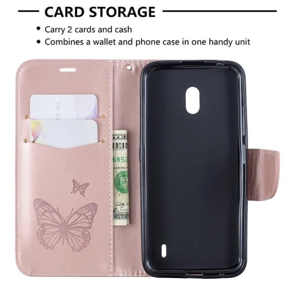 Butterfly Nokia 2.2 veske - Rose gull Pink