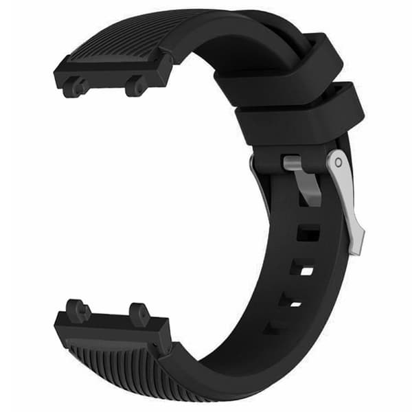 Huami Amazfit Active Edge A2212 Watch Band Twill Texture Silicone Strap Replacement - Sort Black
