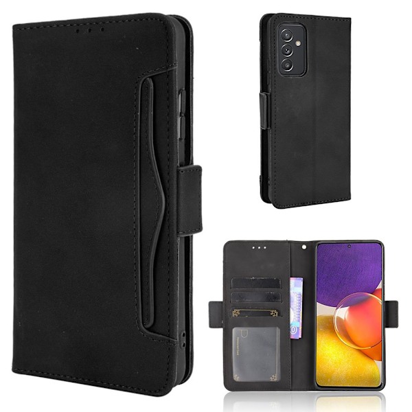 Modern-styled Læder Pung Etui til Samsung Galaxy Quantum 2 / A82 5g - Sort Black
