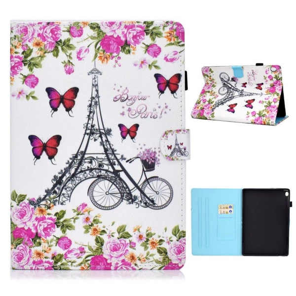 Lenovo Tab M10 cool pattern leather flip case - Eiffel Tower Multicolor