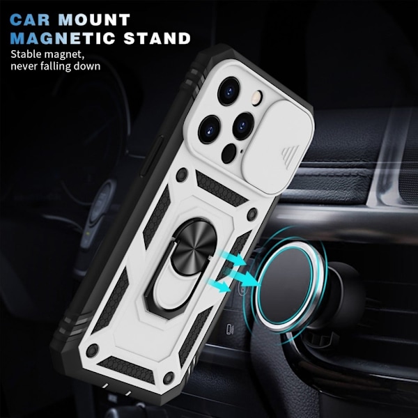 Bofink Combat iPhone 13 Pro kotelot - Valkoinen / Musta White