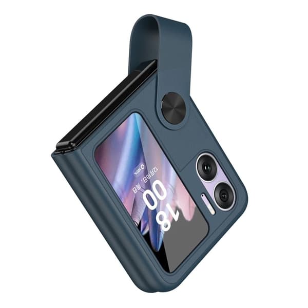 Oppo Find N2 Flip läderfodral med fingerrem - Cyan Grön
