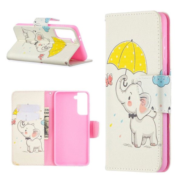 Wonderland Samsung Galaxy S21 flip etui - sød elefant Multicolor