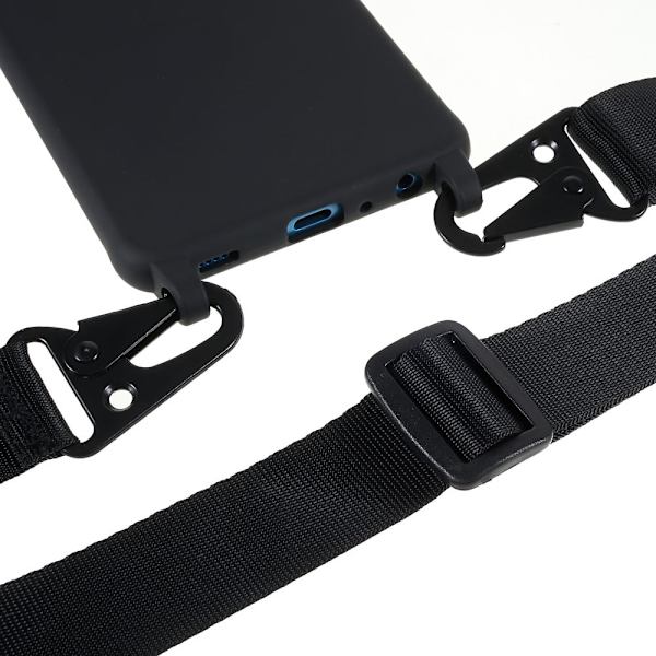 Ohut TPU-kotelo, jossa on mattapinta ja säädettävä hihna Samsung Galaxy A52s 5G / A52 5G / A52 - Musta Black