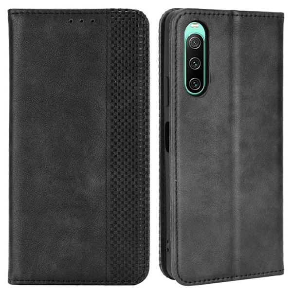 Bofink Vintage Sony Xperia 10 IV læderetui - Sort Black
