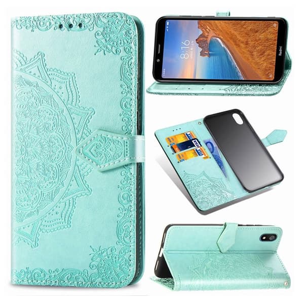 Mandala läder Xiaomi Redmi 7A fodral - Grön Grön