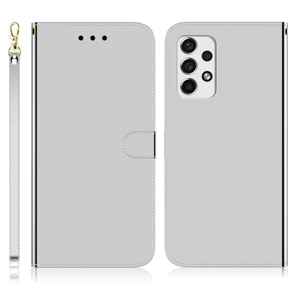 Mirror Samsung Galaxy A73 Läppäkotelo - Hopea Silver grey