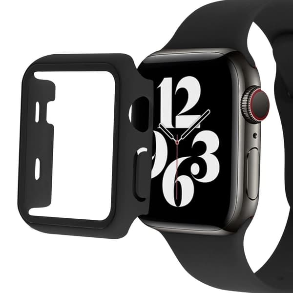 Apple Watch Ultra cover with tempered glass screen protector - Black Svart