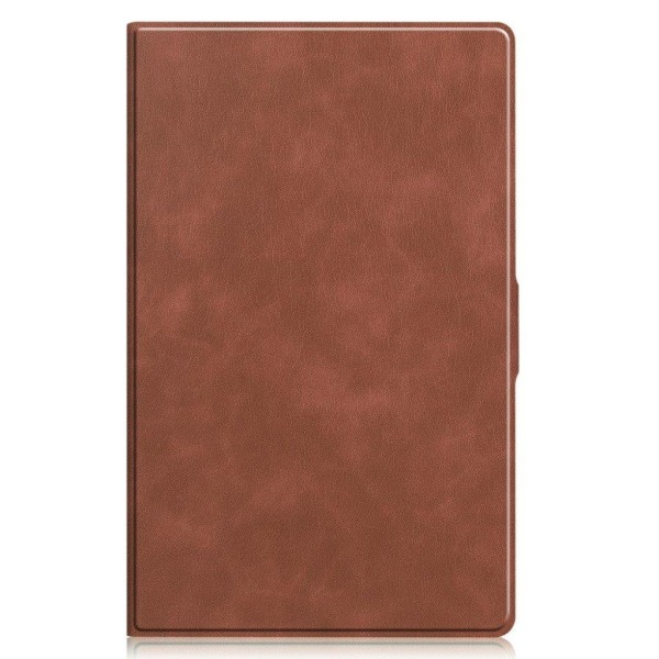 Lenovo Tab M10 FHD Plus Holdbart Læder Flip Etui - Brun Brown