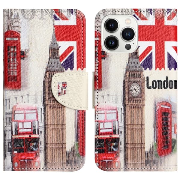 Wonderland iPhone 16 Pro flip etui - London Big Ben Multicolor