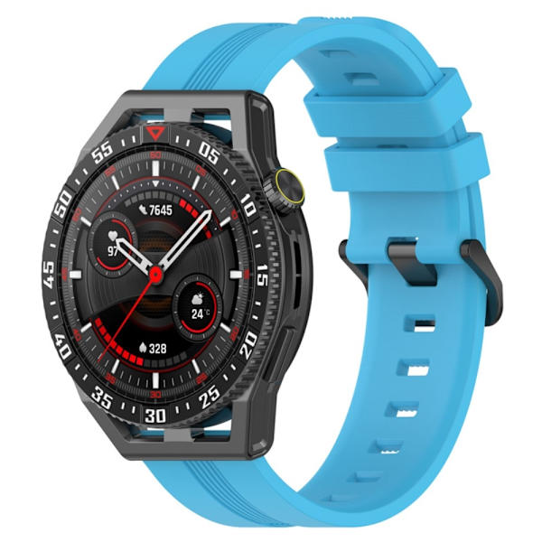 20 mm universal klockarmband i texturerat silikon - Himmelsblå Blå