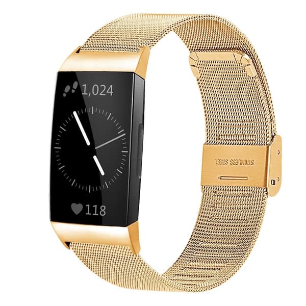 Fitbit Charge 5 klokkerem i rustfritt stål - Rose Gull Pink