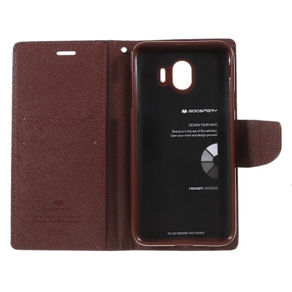 MERCURY GOOSPERY Samsung Galaxy J4 (2018) konstläderfodral - Svart / Brun Svart