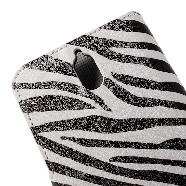 Moberg Läderfodral med Korthållare för Huawei Y625 - Zebra Ränder multifärg