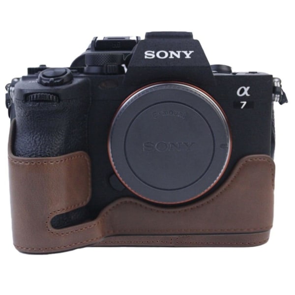 Sony A7S III half-body PU leather case - Coffee Brun