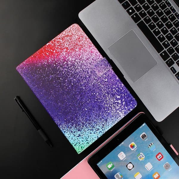 Lenovo Tab P11 Pro elegant lærveske med mønster - Regnbuefarget Sand Multicolor