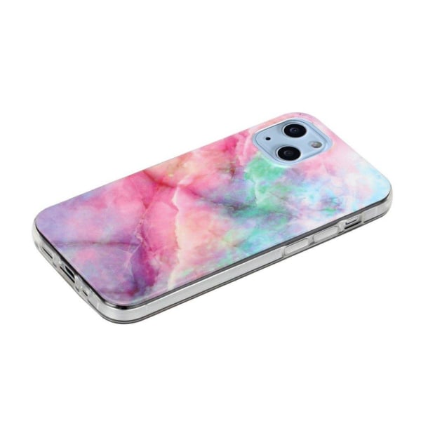 Marmormotiv iPhone 13 skal - Rosa / Grön Stjärnhimmel multifärg