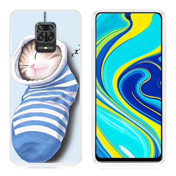 Deco Xiaomi Redmi Note 9 Pro / Xiaomi Redmi Note 9 Pro Max / Xiaomi Redmi Note 9S skal - Katt Blå