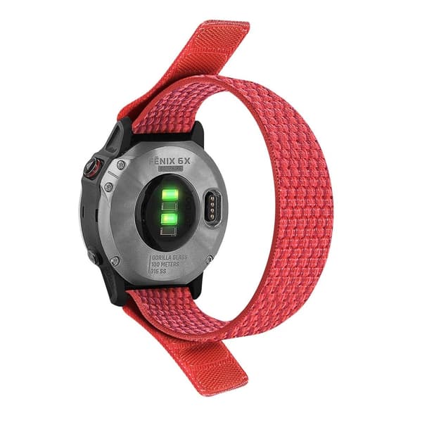 Klokkerem i nylon for Garmin- og Coros-klokker - Rød Red