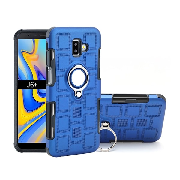 Samsung Galaxy J6 Plus (2018) Geometrisk mønster kombo etui - Babyblå Blue