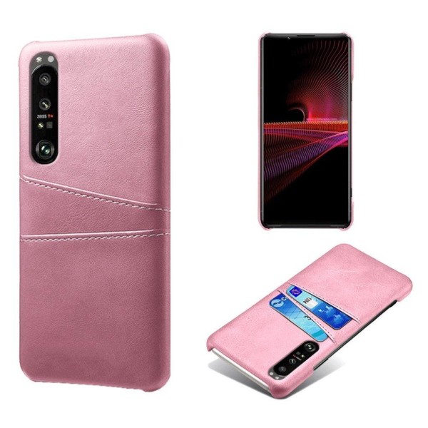 Dual Card case Sony Xperia 1 III - Lyserød Pink