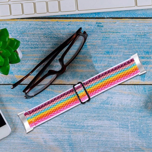 Fitbit Charge 5 elastic nylon watch strap - Rainbow multifärg