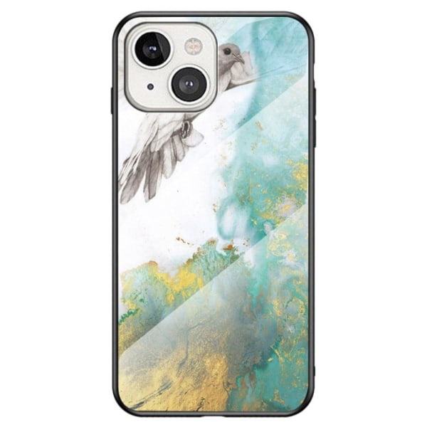 Fantasy iPhone 14 cover - Flyvende Due-Marmor Multicolor