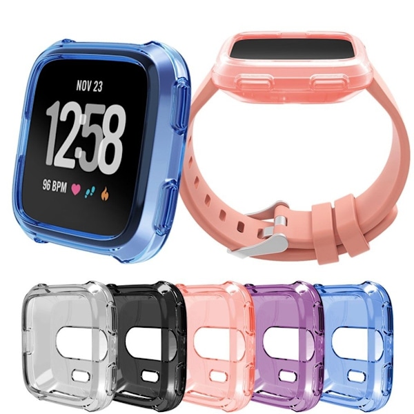 Fitbit Versa skyddande skal träningsklocka i TPU - Rosa Rosa