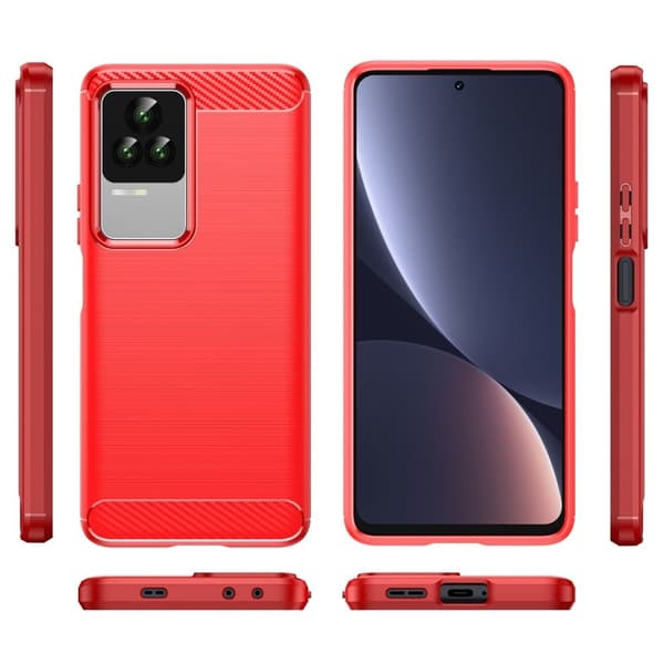 Carbon Flex Xiaomi Redmi K50 / Xiaomi Redmi K50 Pro deksel - Rød Red