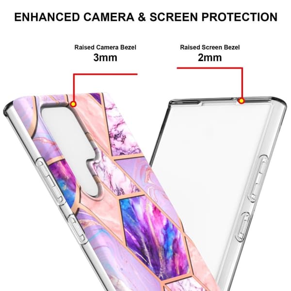 Marble Samsung Galaxy S22 Ultra Etui - Lyselilla Purple