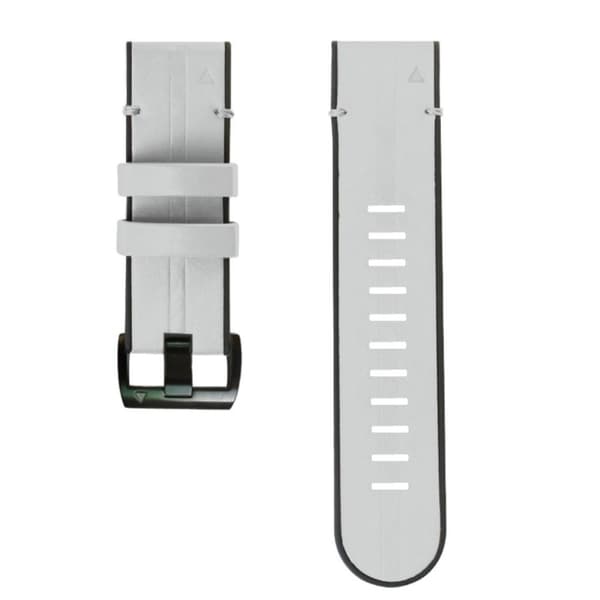 Garmin Fenix 6X / 5X Plus / 3 genuine leather + silicone watch band - White Vit